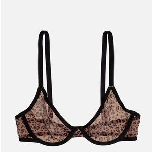 CUUP 32/F Plunge Leopard Print Bra